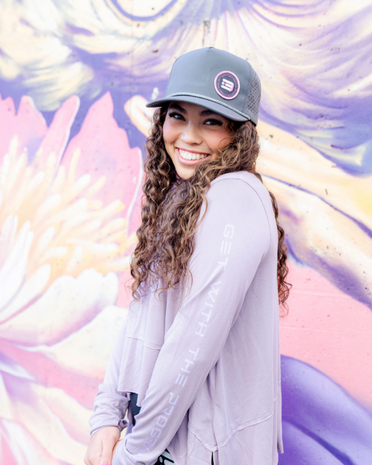 Lillith – Lavender Flowy Long Sleeve with Monochrome Design 💜✨