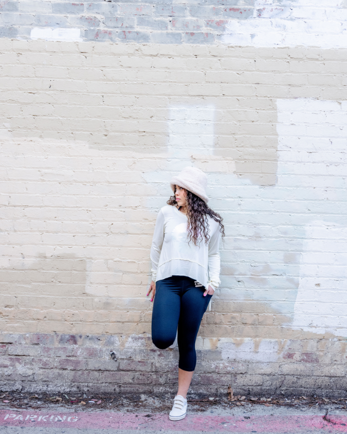 Luna ā Off-White Flowy Long Sleeve with Iridescent Pearl Logo šš¤