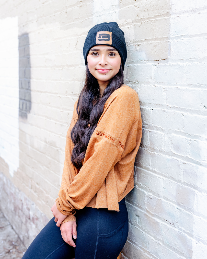 Camille – Burnt Orange Shirt with Metallic Copper Details 🍂⚡