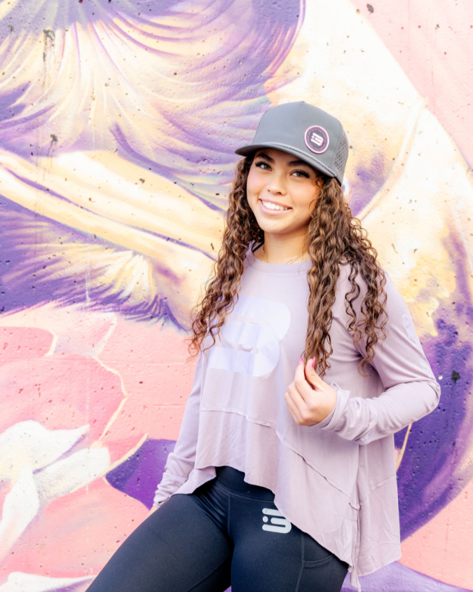 Lillith β Lavender Flowy Long Sleeve with Monochrome Design πβ¨